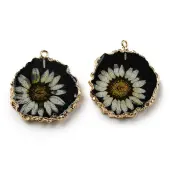 Inner Dried Flower Resin Pendants