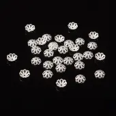 Silver Color Flower Brass Bead Spacer Caps