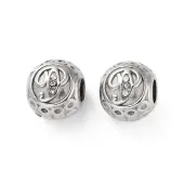 304 Stainless Steel Rhinestone European Beads