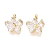 Spray Painted Brass Pave Cubic Zirconia Peg Bails