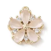Brass Micro Pave Cubic Zirconia Charms