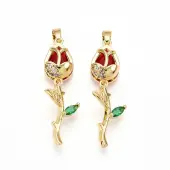 Brass Micro Pave Cubic Zirconia Pendants