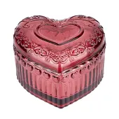 Heart Shaped Glass Jewelry Storage Boxes