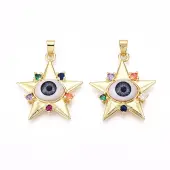 Brass Micro Pave Cubic Zirconia Pendants for Women