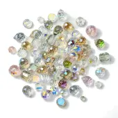 114Pcs Transparent Electroplate Glass Beads