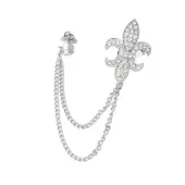 Vintage Fleur De Lis Alloy Hanging Chain Brooches