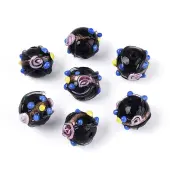 Handmade Gold Sand Lampwork Beads