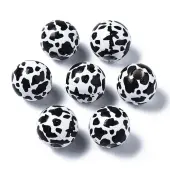 Painted Natural Wood European Beads