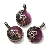 Natural Orchid Banded Agate(Dyed & Heated) Pendants