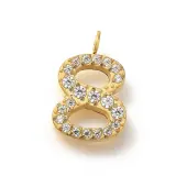 Ion Plating(IP) 304 Stainless Steel Micro Pave Cubic Zirconia Pendants