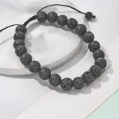 Natural Lava Rock Braided Bead Bracelets