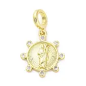 Brass Micro Pave Cubic Zirconia European Dangle Charms