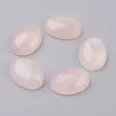 Natural Rose Quartz Flat Back Cabochons