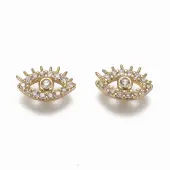 Brass Micro Pave Cubic Zirconia Cabochons