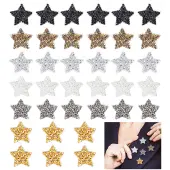 36Pcs 6 Style Star Glitter Hotfix Rhinestone