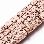 Electroplated Natural Lava Rock Beads Strands