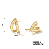 Geometric Water Drop Earrings with Hollow Out and Full Drill