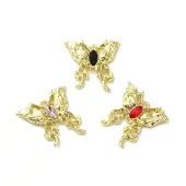Spray Painted Alloy Micro Pave Cubic Zirconia Pendants