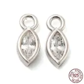 Real Platinum Plated Rhodium Plated 925 Sterling Silver Charms