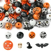 DIY Halloween Synthetic Turquoise & Round Wood Beads Jewelry Findings Kits