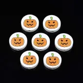 Halloween Printed Natural Wood Beads