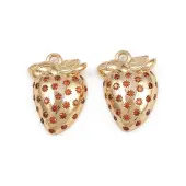 Brass Micro Pave Cubic Zirconia Pendants