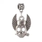 Skull Tibetan Style Alloy European Dangle Charms