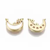Brass Micro Pave Clear Cubic Zirconia Charms