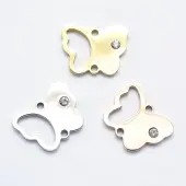 316 Surgical Stainless Steel Micro Pave Cubic Zirconia Links connectors