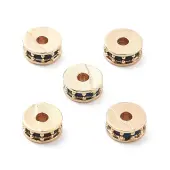 Brass Micro Pave Cubic Zirconia Beads