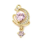 Brass Micro Pave Cubic Zirconia Pendants