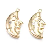 Brass Micro Pave Clear Cubic Zirconia Pendants