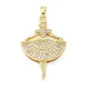 Brass Micro Pave Cubic Zirconia Pendants