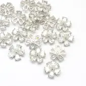Flower Alloy Cubic Zirconia Cabochons