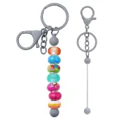 Baking Painted Alloy and Brass Bar Beadable Keychain for Jewelry Making DIY Crafts