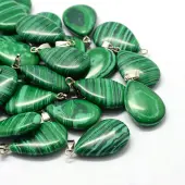 Teardrop Dyed Synthetic Malachite Pendants