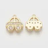 Brass Micro Pave Cubic Zirconia Charms