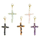 Cross Natural Gemstone Pendant Decoraiton