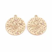 Brass Micro Pave Clear Cubic Zirconia Pendants