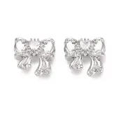 Brass Micro Pave Clear Cubic Zirconia Pendants