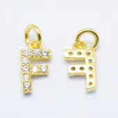 Brass Micro Pave Grade AAA Cubic Zirconia Charms