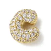 Brass Micro Pave Cubic Zirconia Beads
