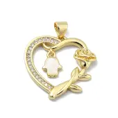 Brass Micro Pave Clear Cubic Zirconia Pendants