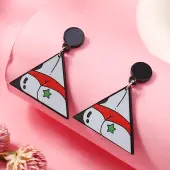 Acrylic Printed Bikini with Unique Stud Earrings