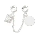 Brass Micro Pave Clear Cubic Zirconia Cable Chain European Beads