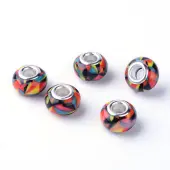 Printed Handmade Resin European Beads