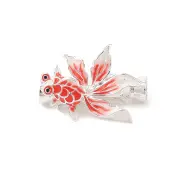 Brass and Enamel Fold Over Clasp