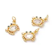 Brass Micro Pave Clear Cubic Zirconia Pendants
