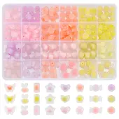 ARRICRAFT 180pcs 24 Style Frosted Acrylic Beads