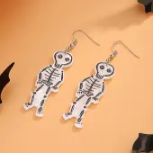 Halloween Cartoon Acrylic Skeleton Dangle Earrings for Women